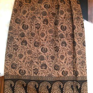 Briggs New York Long Skirt  Brown Floral Pattern